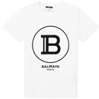 Balmain Flocked B Circle Logo Tee