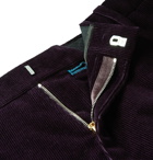 Paul Smith - Aubergine Slim-Fit Cotton and Cashmere-Blend Corduroy Suit Trousers - Purple