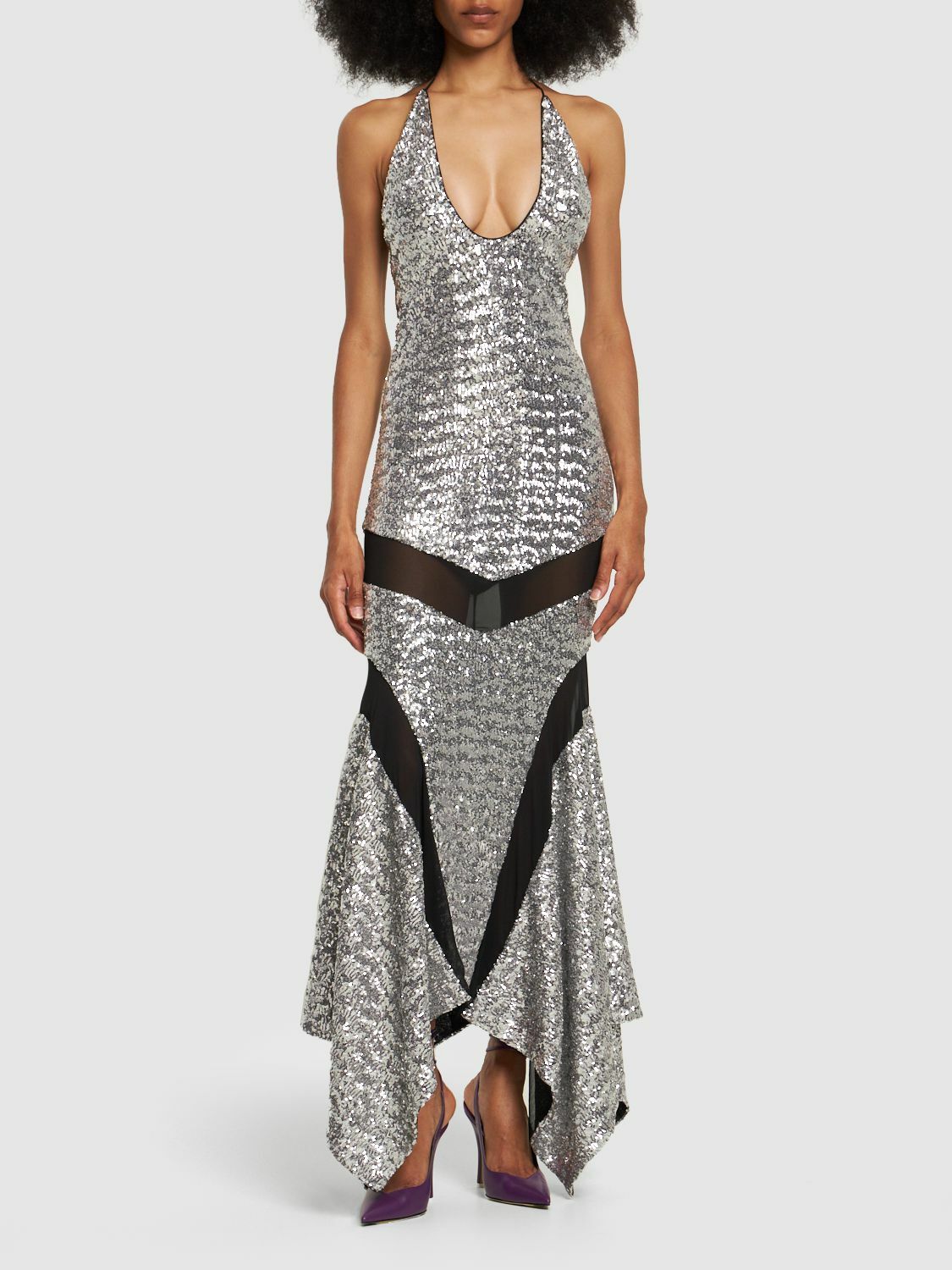 THE ATTICO - Saskia Sequined Long Dress The Attico