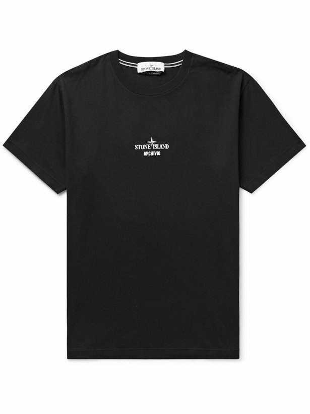 Photo: Stone Island - Archivo Logo-Print Cotton-Jersey T-Shirt - Black