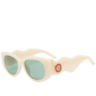 Casablanca Men's Wave Sunglasses in Cream/Gold
