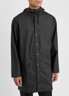 Rains Long Matte Rubberised Raincoat Black