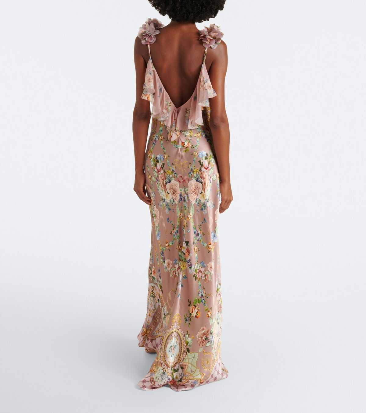 Camilla Floral silk satin slip dress