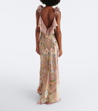 Camilla Floral silk satin slip dress