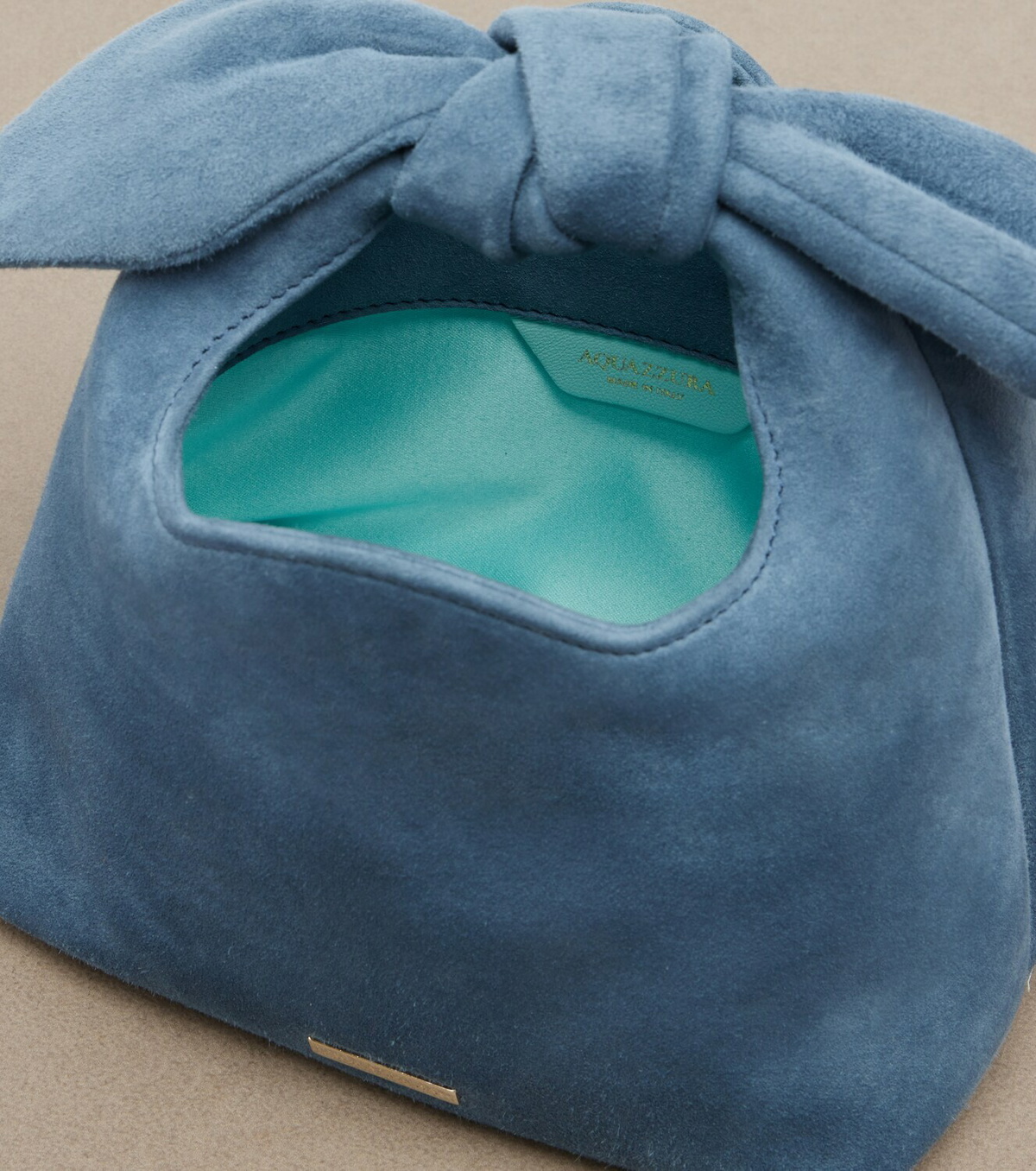 Aquazzura Bow Tie Mini suede top-handle bag
