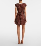 Rixo Cely lace-trimmed polka-dot minidress