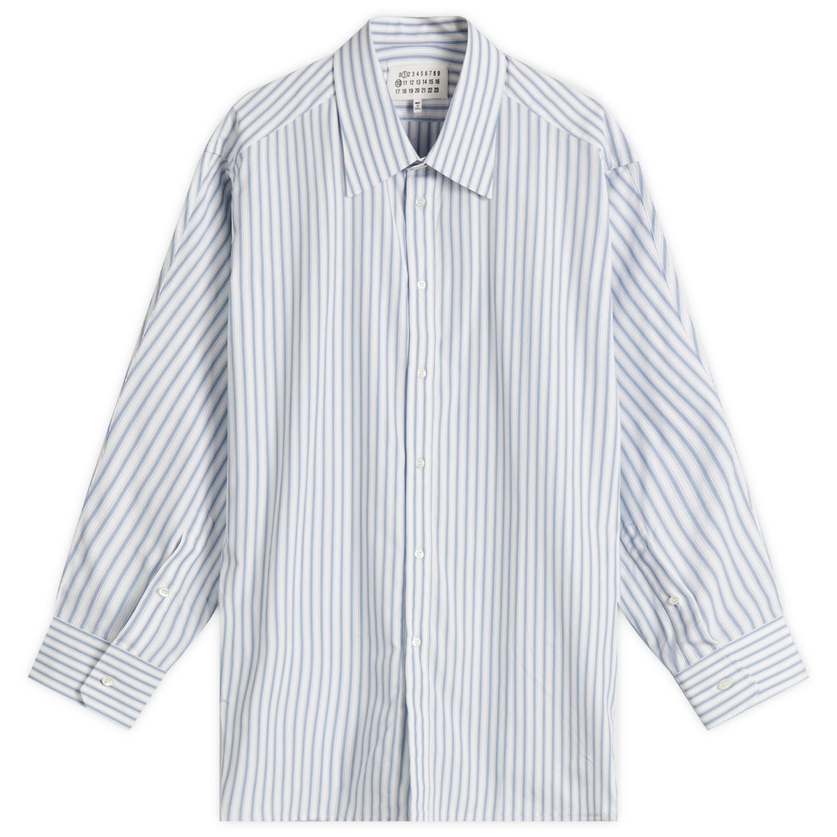 Maison Margiela Men's Long Sleeve Stripe Shirt in White/Grey Maison ...