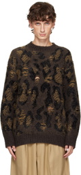 Junya Watanabe Brown Jacquard Sweater