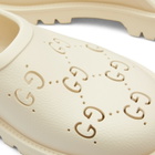 Gucci Men's Ella Embossed GG Trek Slide in White