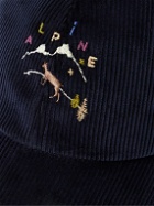 De Bonne Facture - Embroidered Cotton-Corduroy Baseball Cap - Blue