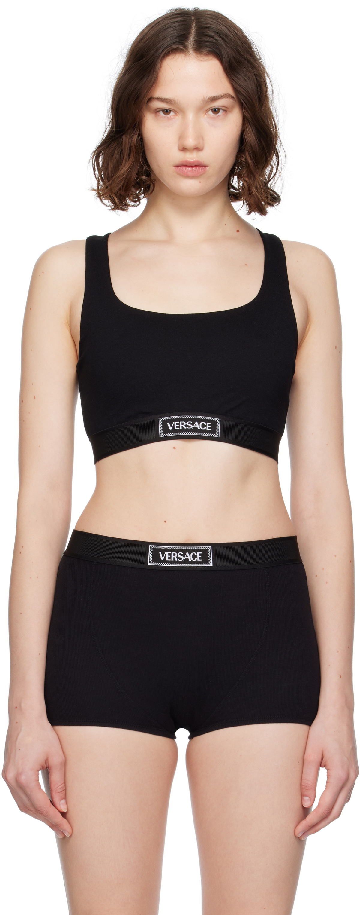 Versace Black 'Versace' 90s Elastic Bra