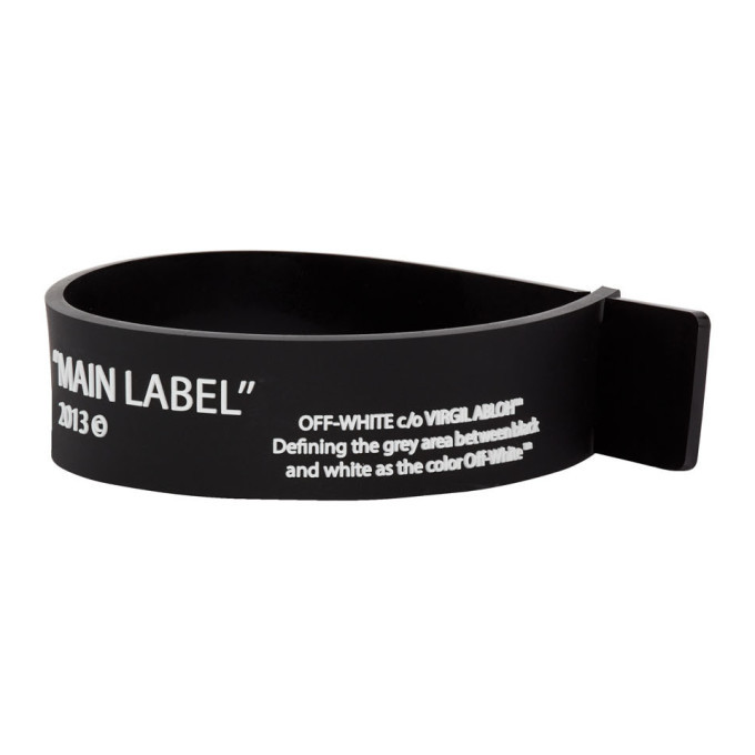 Off-White Black Thin Label Bracelet Off-White