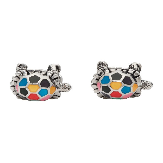 Photo: Paul Smith Silver and Multicolor Turtle Cufflinks