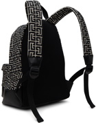 Balmain Black & Beige Monogram Backpack