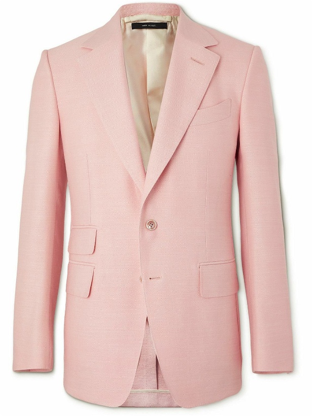 Photo: TOM FORD - Grain de Poudre Silk, Wool and Mohair-Blend Suit Jacket - Pink