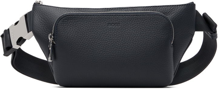 Photo: BOSS Navy Leather Belt Bag