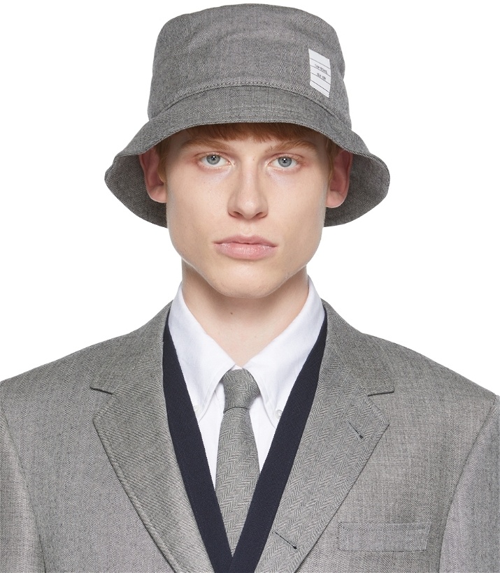 Photo: Thom Browne SSENSE Exclusive Gray & Black Wool Bucket Hat