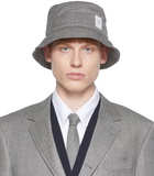 Thom Browne SSENSE Exclusive Gray & Black Wool Bucket Hat