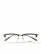 MONTBLANC EYEWEAR - Snowcap Square-Frame Acetate and Gold-Tone Optical Glasses