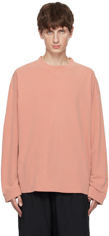 Photo: Acne Studios Pink Patch Long Sleeve T-Shirt