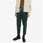 Drôle de Monsieur Men's Cropped Pleat Trousers in Forest Green