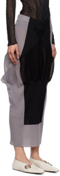 ISSEY MIYAKE Gray & Black Shaped Nude Maxi Skirt