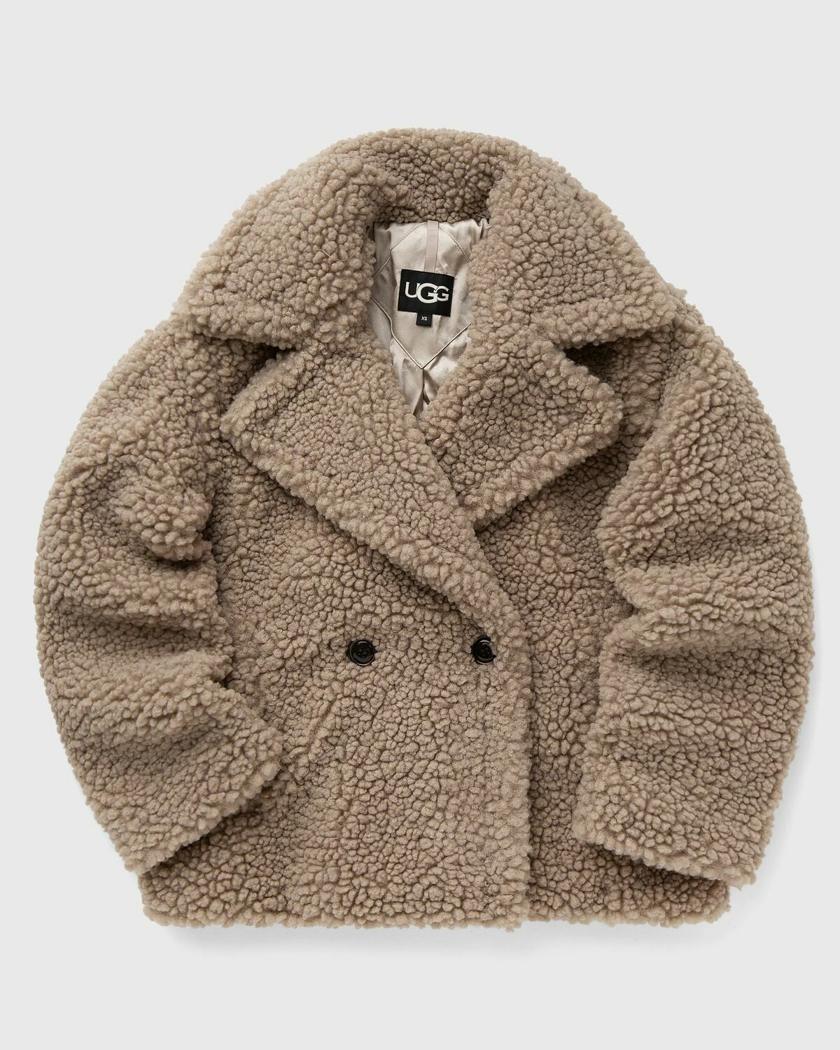 Ugg Gertrude Short Teddy Coat Grey Coats Ugg