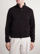 Zegna - Honeycomb-Knit Cotton, Wool and Silk-Blend Zip-Up Sweater - Brown