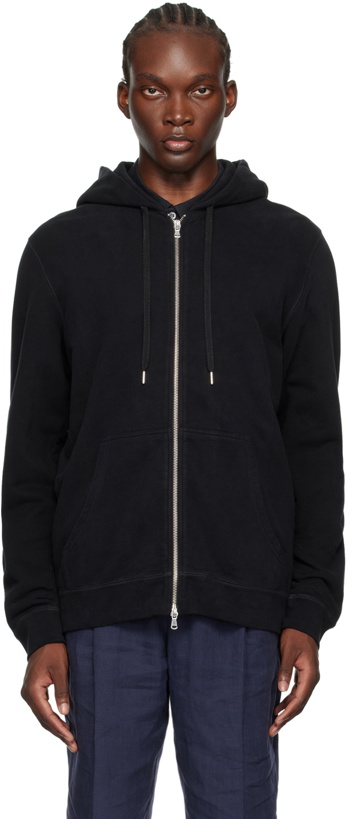 Photo: Sunspel Black Loopback Zip Hoodie