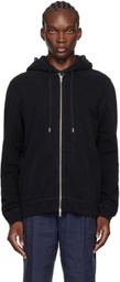 Sunspel Black Loopback Zip Hoodie