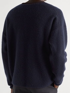 The Row - Ebbe Crepe-Trimmed Knitted Sweater - Blue