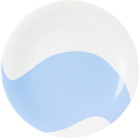 Misette White & Blue Colorblock Dinner Plate Set, 4 pcs