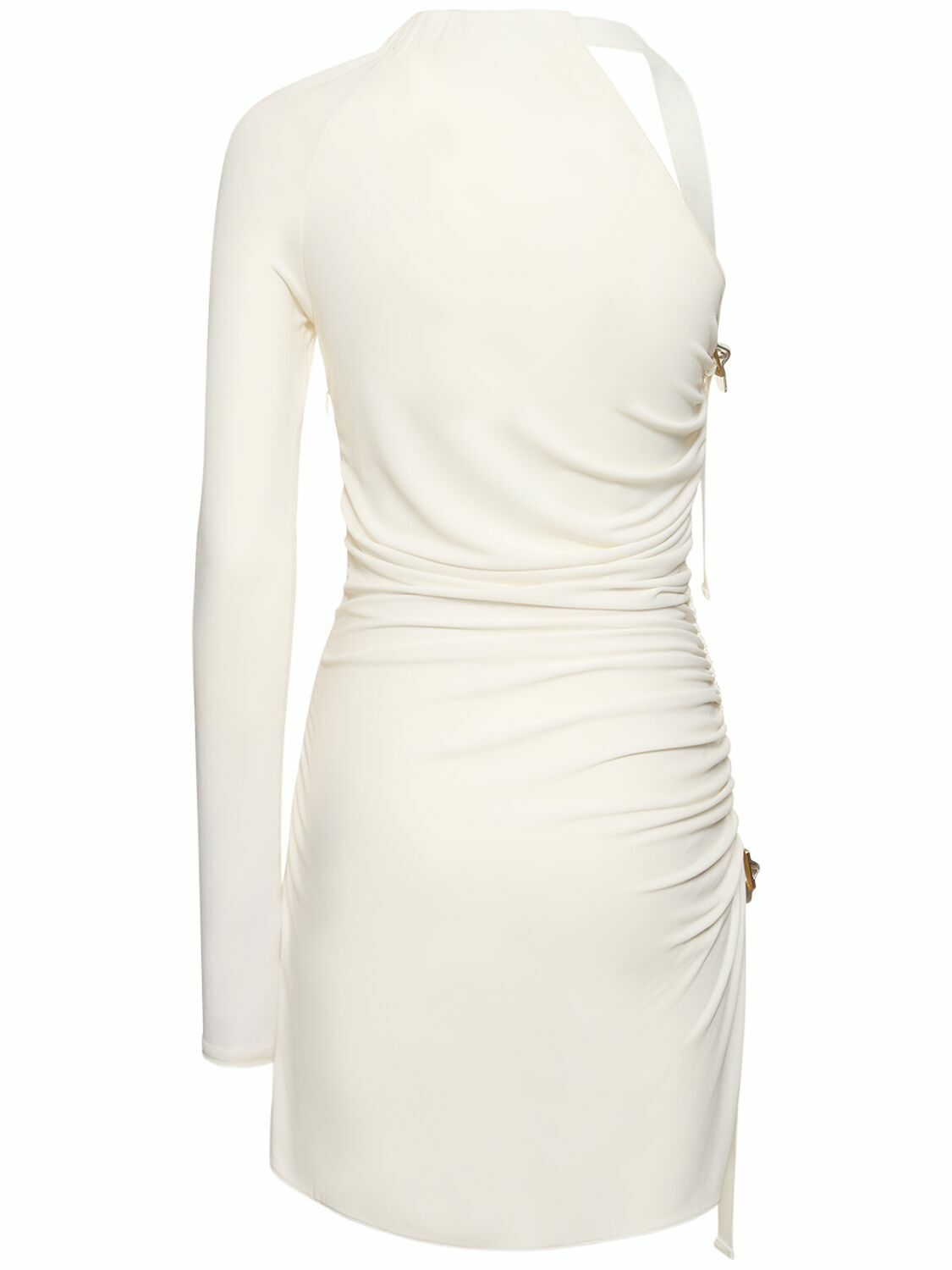 DION LEE - One-sleeve Draped Satin Mini Dress Dion Lee DION LEE - One-sleeve Draped Satin Mini Dress Dion Lee