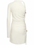 DION LEE - One-sleeve Draped Satin Mini Dress