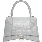 Balenciaga Grey Croc Hourglass Bag