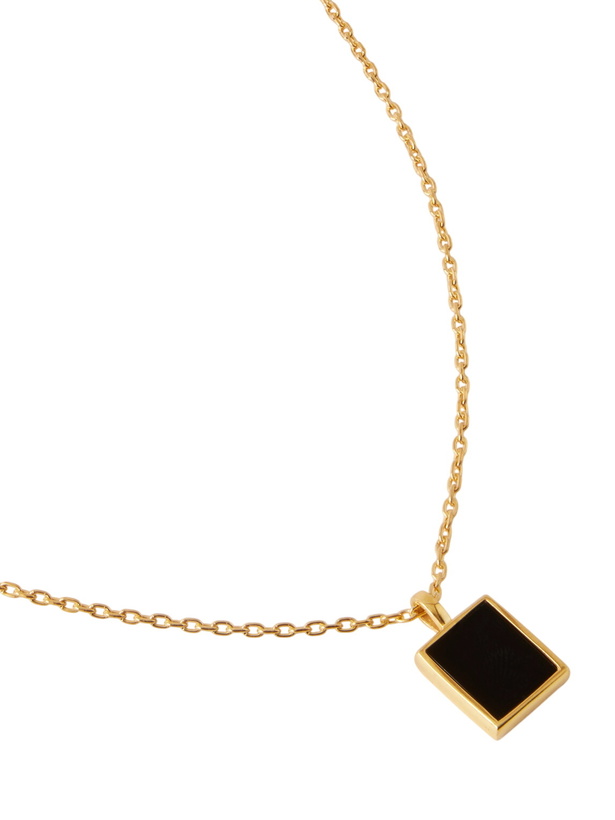Photo: Mikia - Rectangle Gold-Plated Onyx Necklace