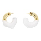 Sunnei White and Gold Rubberized Earrings