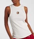 Rabanne Embellished cotton-blend tank top
