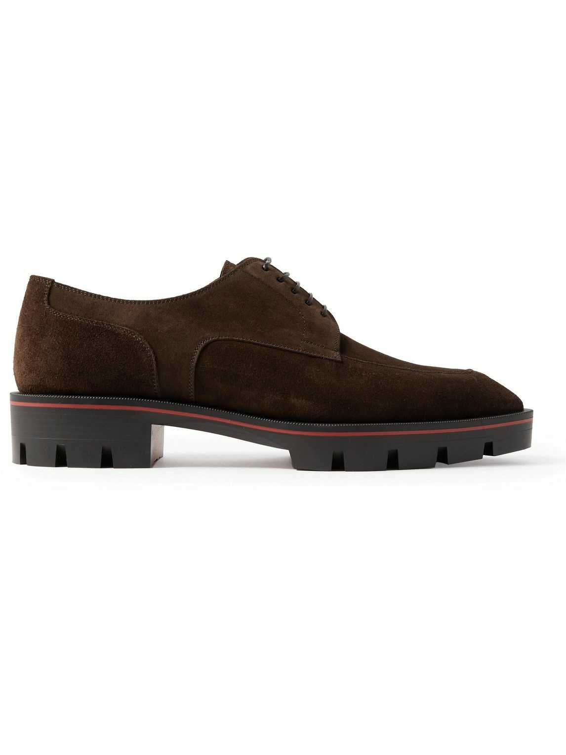 Photo: Christian Louboutin - Davisol Suede Derby Shoes - Brown