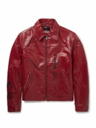 Enfants Riches Déprimés - The Bully Distressed Embroidered Tumbled-Leather Jacket - Red