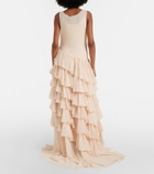 Xu Zhi Tiered asymmetric maxi dress