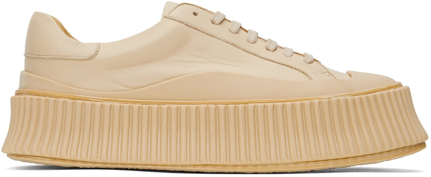 スニーカー Jil Sander Sneakers - Jil Sander - Leather - Beige Jil Sander Beige Leather Sneakers Jil Sander