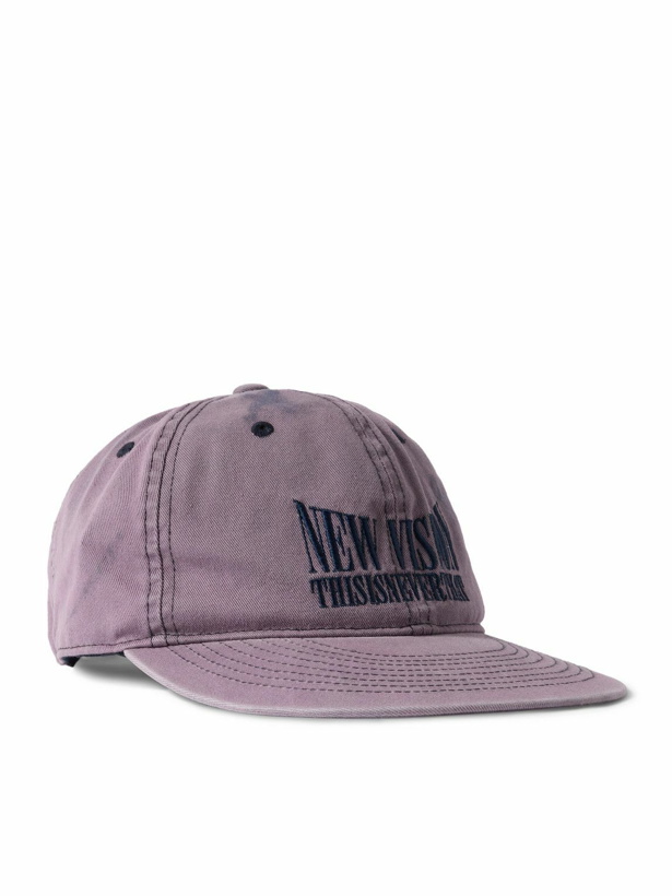 Photo: thisisneverthat - New Vision Logo-Embroidered Bleached Cotton-Twill Baseball Cap