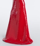 David Koma Sequined one-shoulder gown
