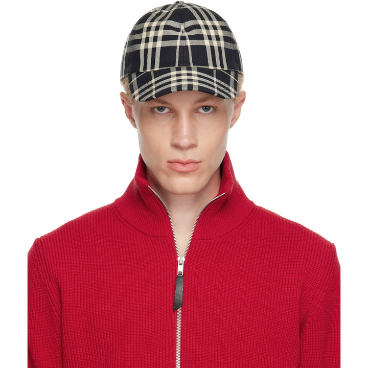 Photo: Burberry Black Check Cotton Baseball Cap