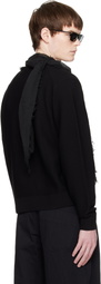 COOR Black V-Neck Merino Wool Layered Sweater