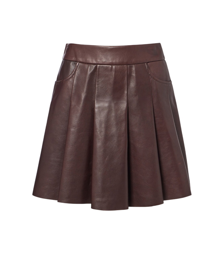 Photo: Nour Hammour Pleated leather miniskirt