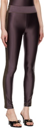 Versace Jeans Couture Brown Logo Trim Leggings