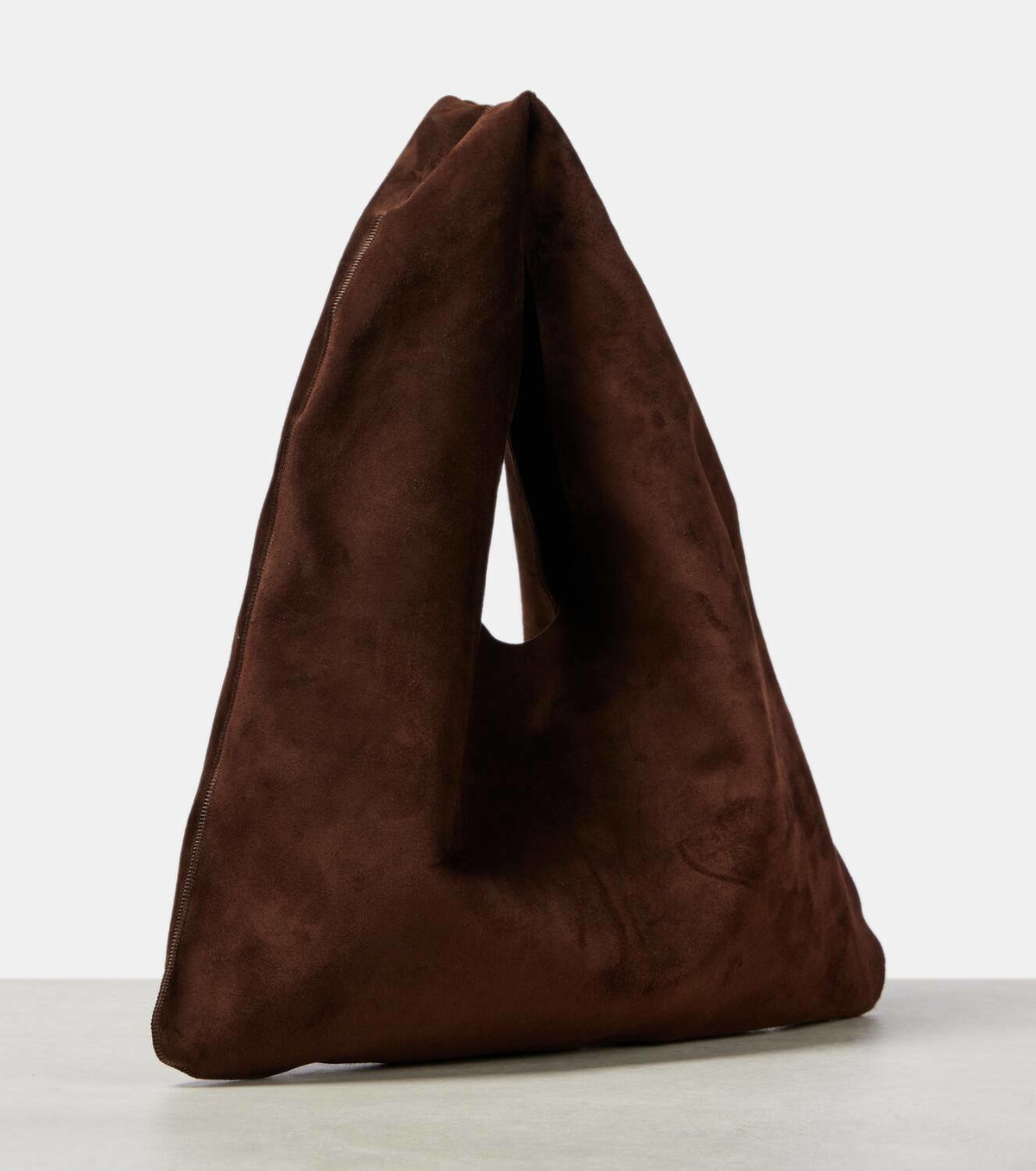 人気！【The Row】Small Bindle Bag in Suede Small Bindle Bag Brown in Suede – The Row