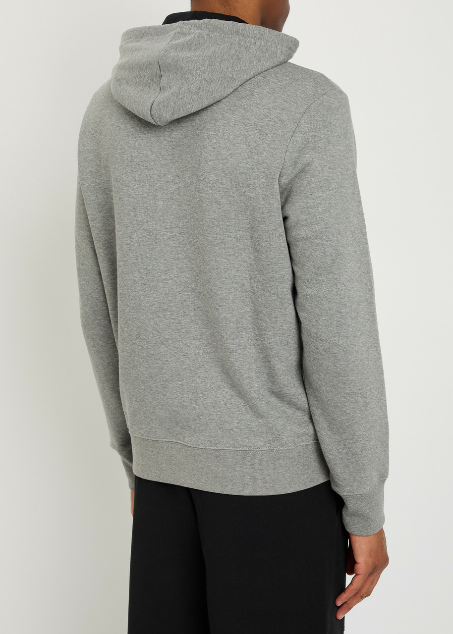 PS Paul Smith Appliquéd Hooded Cotton Sweatshirt Grey